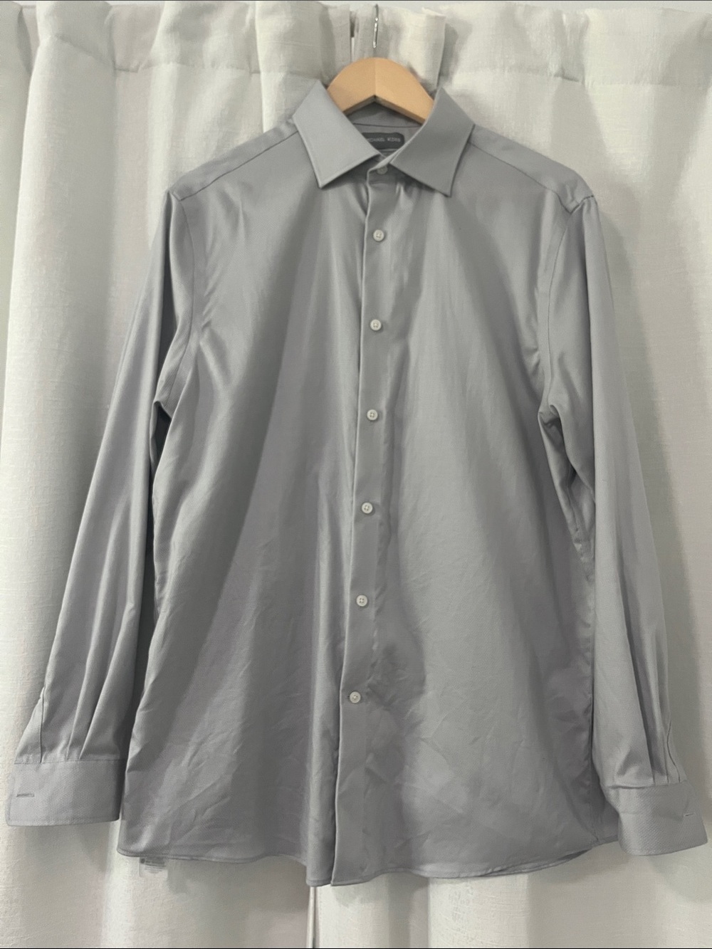 Michael Kors Light Gray Button-Up Dress Shirt